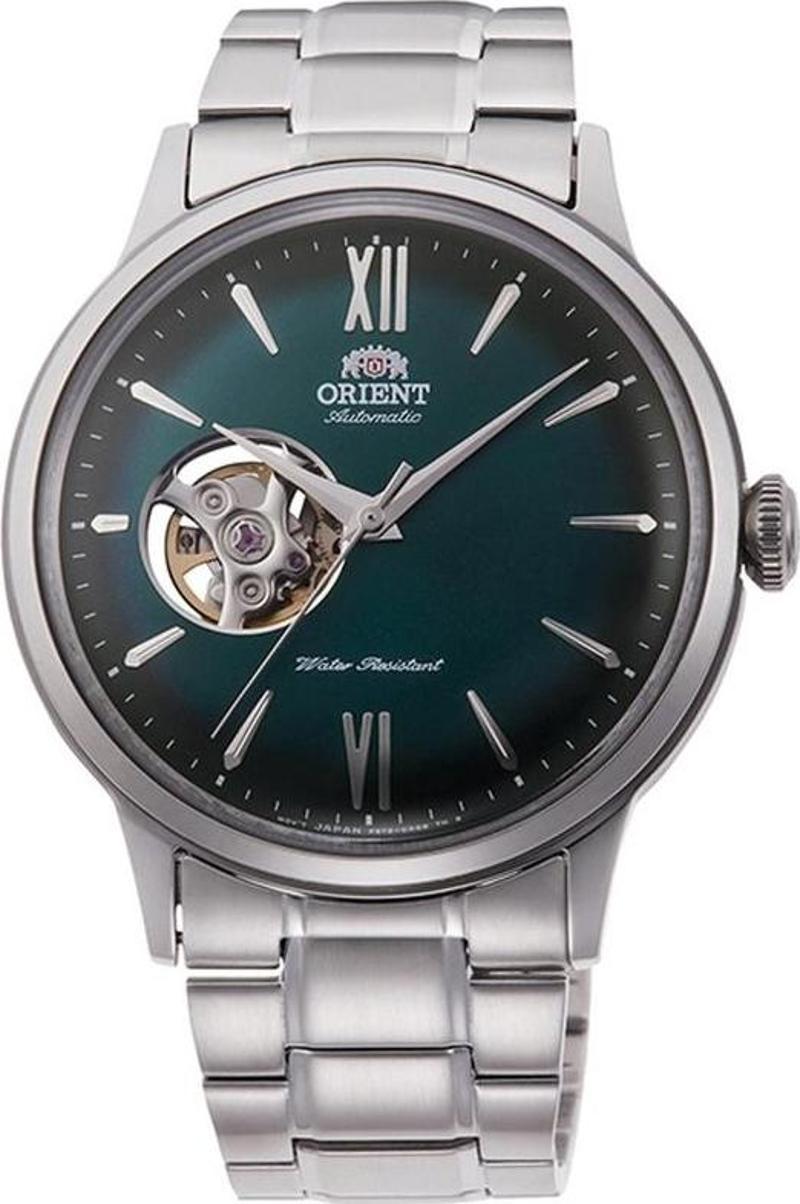 Bambino RA-AG0026E30B Kurmalı Otomatik Çelik Gri Yeşil Kadran Open Heart 41 mm Erkek Kol Saati