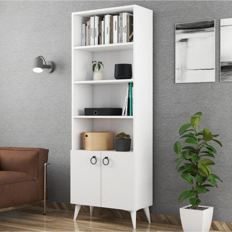 Ferniso Mobilya 2 Kapaklı Kitaplık Beyaz