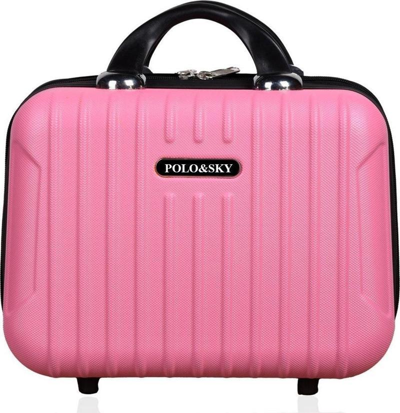 Class Model Pembe Renk Abs Makyaj Çantası El Valizi