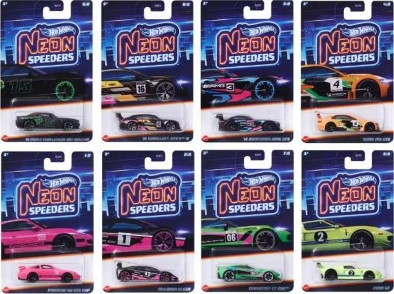 8'Li Araba Seti Neon Speeders Hlh72