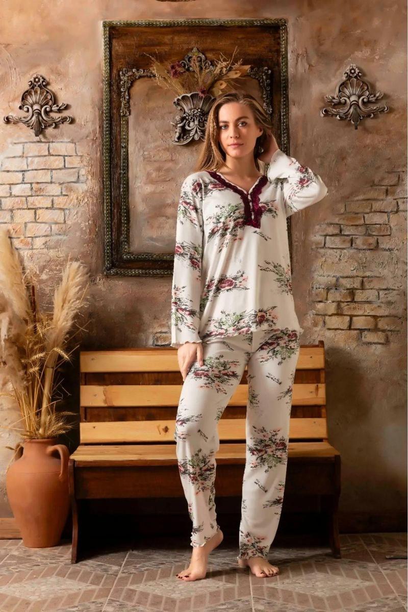 Bambu İnterlok Kadın Uzın Kol Pijama Takımı