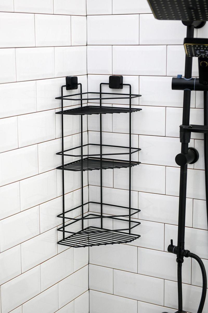 Ömür Boyu Paslanmaz Yapışkanlı Banyo Rafı, Banyo Düzenleyici, Banyo Organizer, Şampuan Rafı