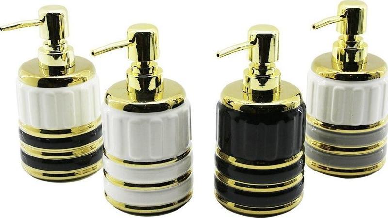 ŞİŞE GOLD KAPAK - BOĞUM SERAMİK SIVI SABUNLUK 7.5X10.5CM (2818)