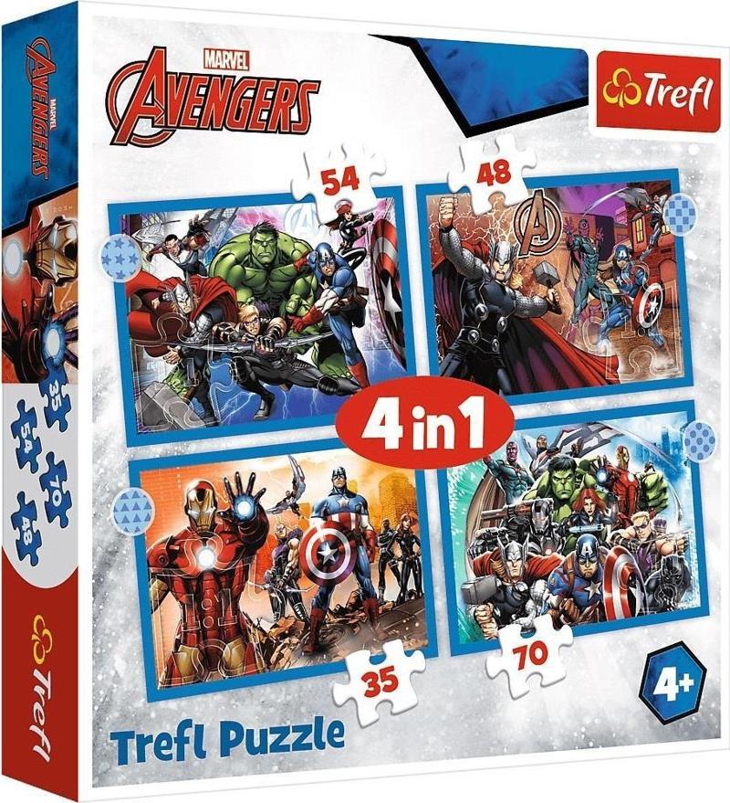 Puzzle Brave Avengers 4 in 1 Çocuk Puzzle  (35+48+54+70 Parça)