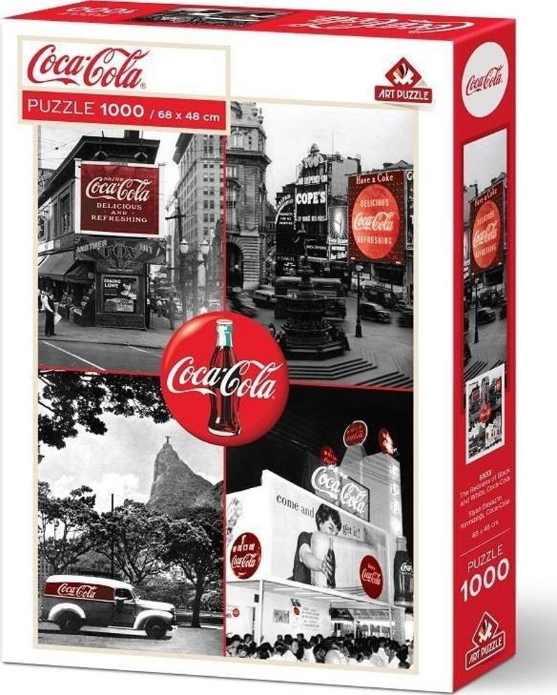 Coca-Cola Siyah Beyaz'In Kırmızılığı 1000 Parça Puzzle