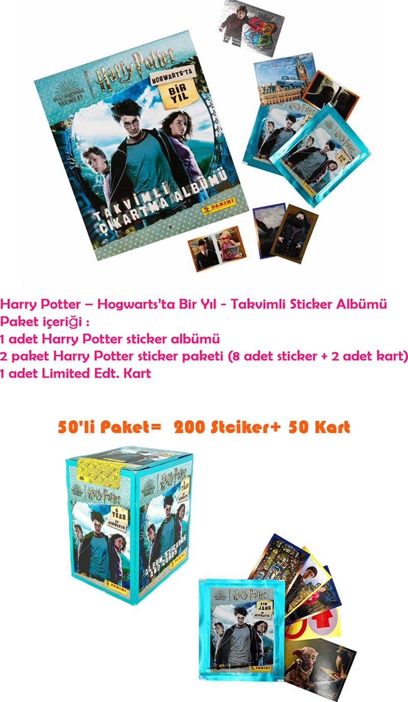 Harry Potter A Year At Hogwarts Sticker Takvim Koleksiyon Albümü + 52 Paket Kart