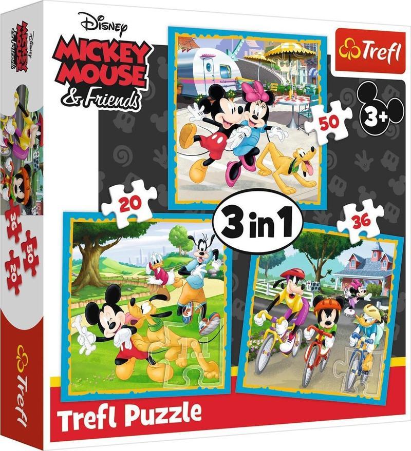 Puzzle Mickey Mouse with Friends 3'lü 20+36+50 Parça Yapboz