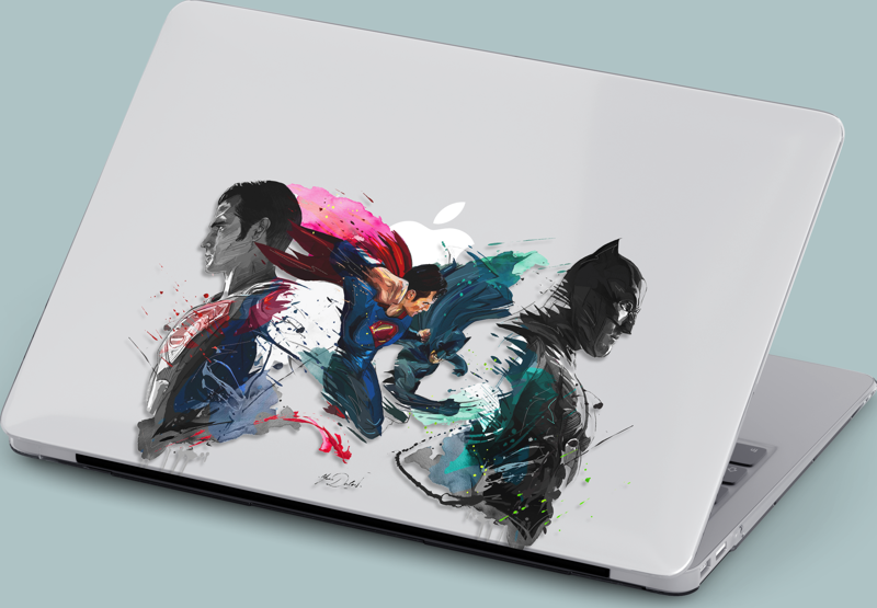 Macbook Pro (M2) Kılıf 13 inç A2251-A2686 Mirmac07 Şeffaf Koruyucu Kapak Batman Superman