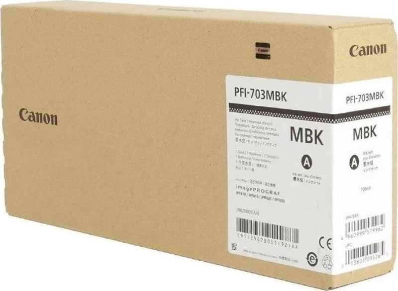 Feyza Bilişim® Canon PFI-703 MBK (Matt Black) Mat Siyah Plotter Orijinal Mürekkep Kartuş 700 ml. (2962B001)