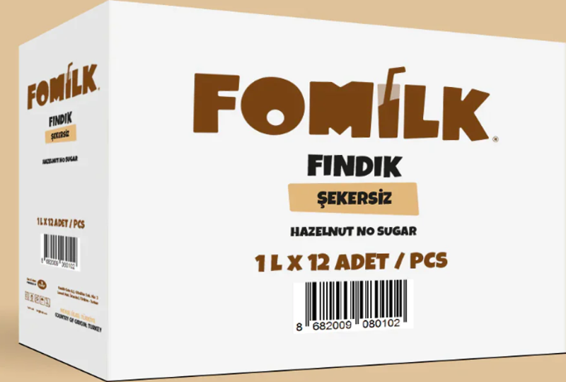 Bitkisel Bazlı Şekersiz Fındık İçeceği 1L x 12