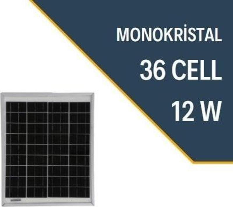 12W MONOKRISTAL GÜNEŞ PANELİ