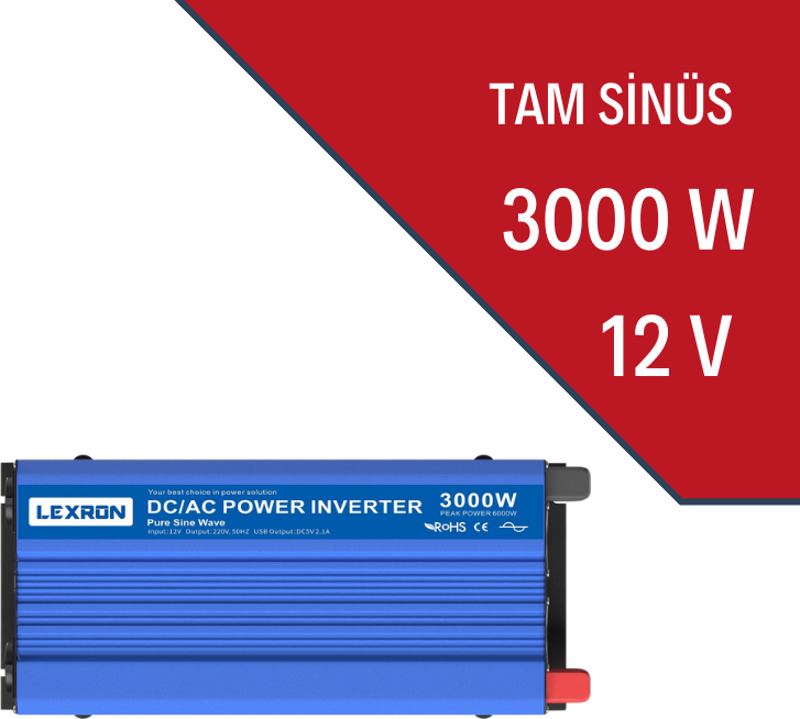 3000W-12V TAM SİNÜS İNVERTER