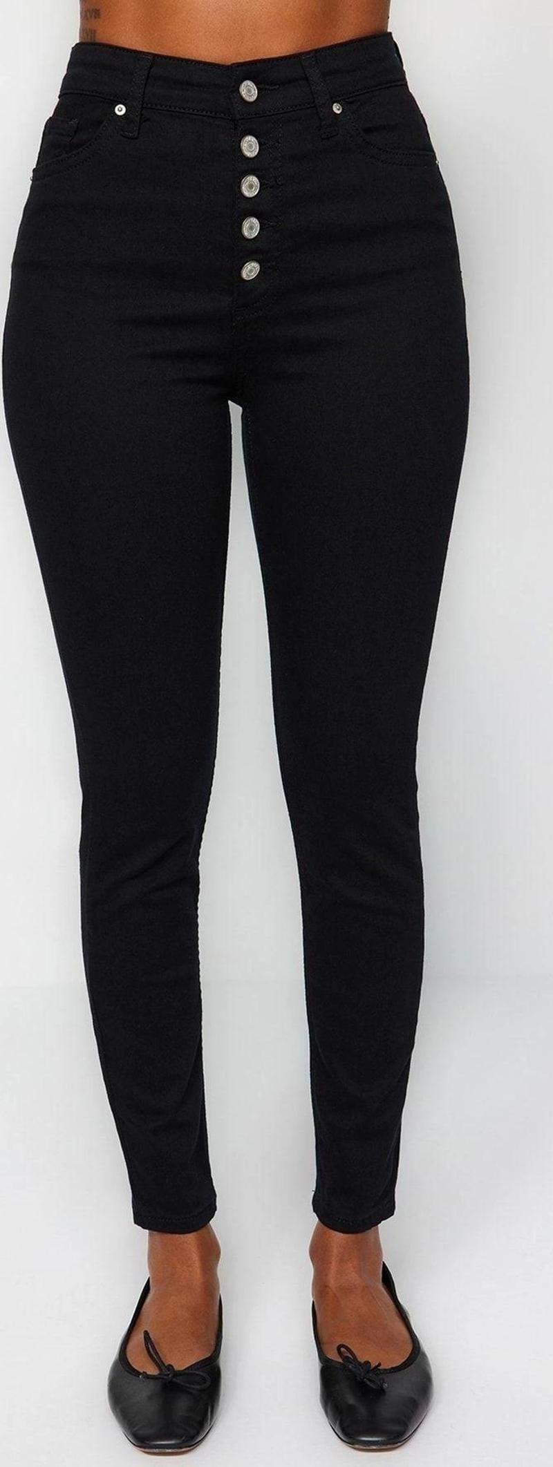 Stil Kadın Moda Denim Kot Pantolon Regular Dar Paça Solmayan Düğmeli Yüksek Bel Skinny Jeans