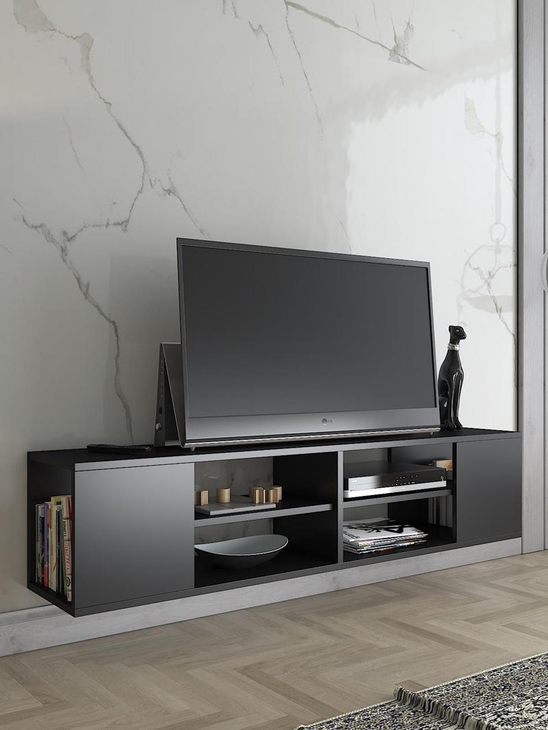 Echo 150 Cm Duvara Asma Tv Ünitesi - Siyah