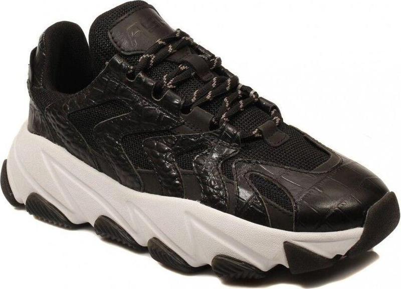 Extreme Siyah Deri Yüksek Tabanlı Kadın Sneaker