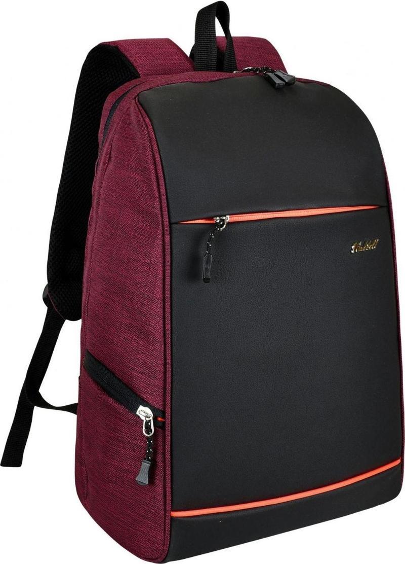 WDL Bag Kırmızı Üç Bölmeli Laptop Tablet Notebook Sırt Çantası (Gizli Cepli Valiz Askı Aparatlı)