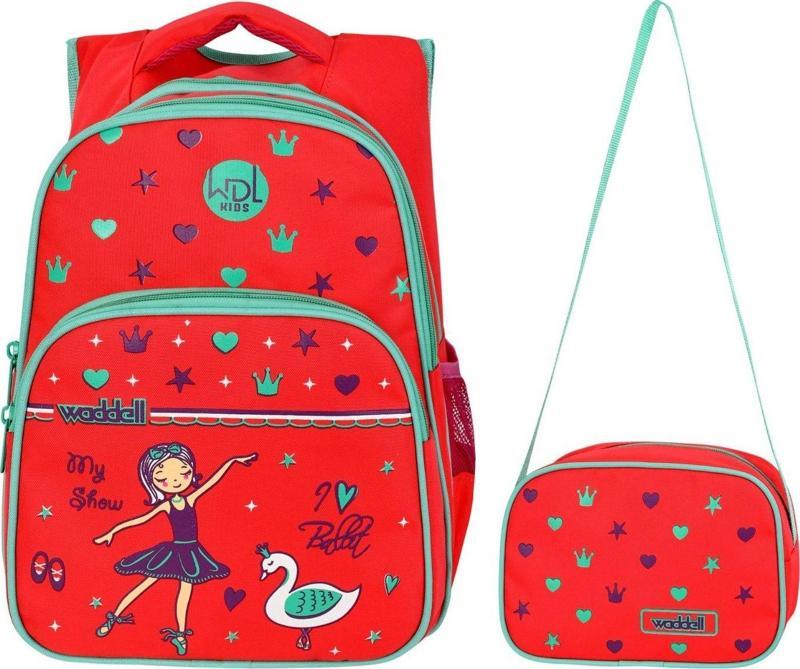 WaddellBag Kız Çocuk Kırmızı Balerin İlkokul Sırt Çantası