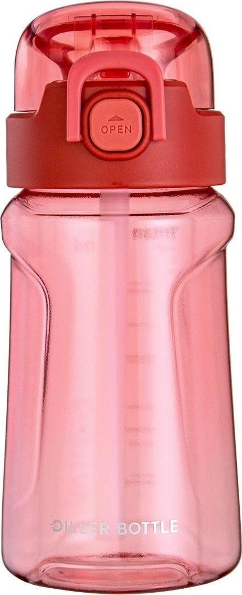 550 ml Kiremit Pipetli Spor Okul ve Günlük Matara Kilitli Kapak Tritan Malzeme
