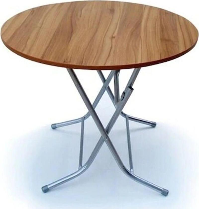 Yuvarlak Katlanır Masa Ders Çalışma Yemek Mutfak Masası 90 Cm 90cm cm