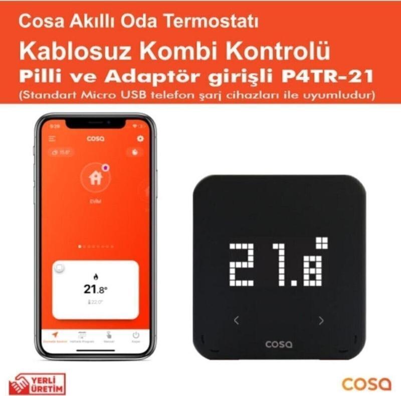 Akıllı Oda Termostatı Kablosuz Kombi Kontrolü P4Tr-21