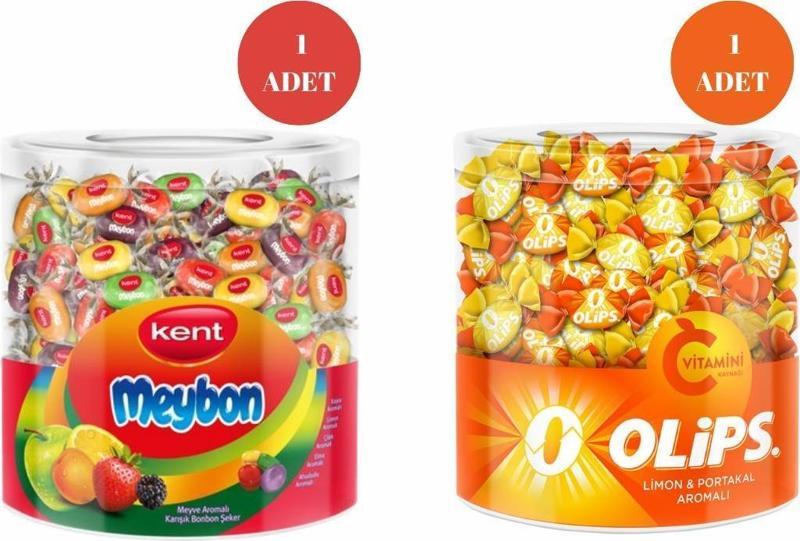 Meybon Mini Meyveli & Olips Limon Portakal Kavanoz Bayram Şekeri