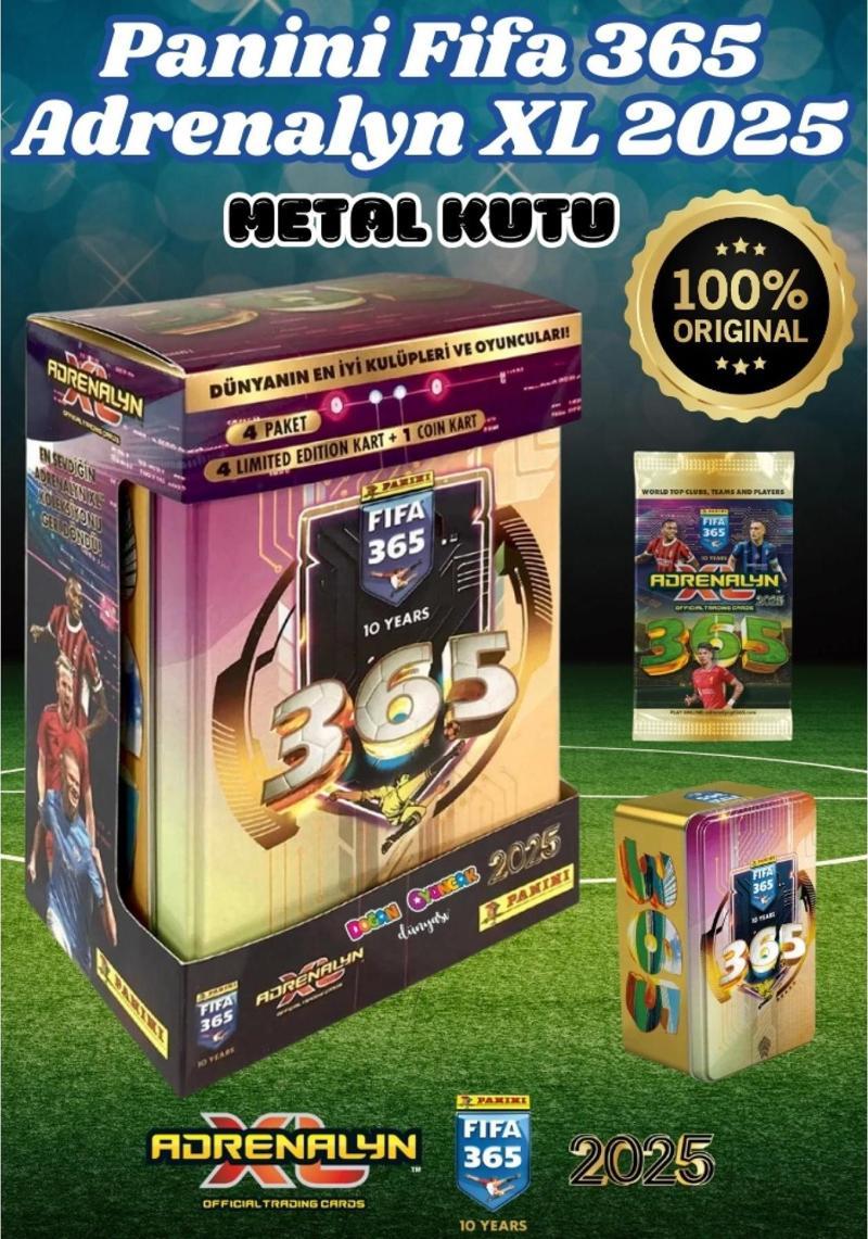 Panini FIFA 365 Adrenalyn XL 2025 Metal Kutu Paketi - Futbolcu Kartları - Trading Oyuncu Kartı - Fif