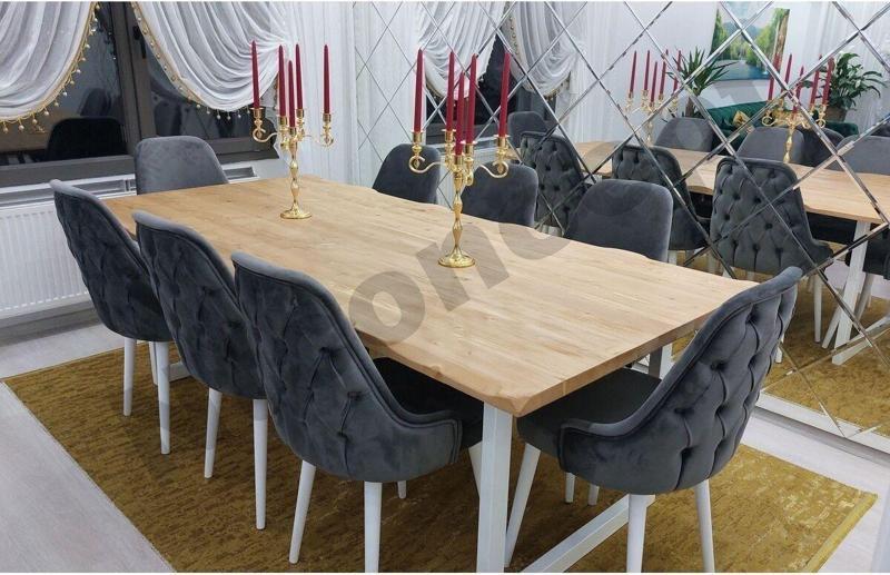 Doğal Ahşap Yemek Masası - ( Uzunluk 125 cm - Derinlik 85 cm - Yükseklik 76 cm - Sadece Masa )