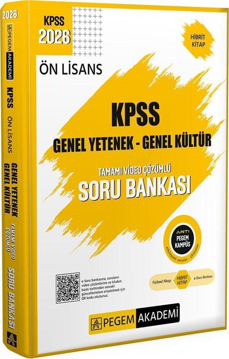 Pegem 2026 KPSS Ön Lisans Soru Bankası Çözümlü Tek Kitap Pegem Akademi Yayınları