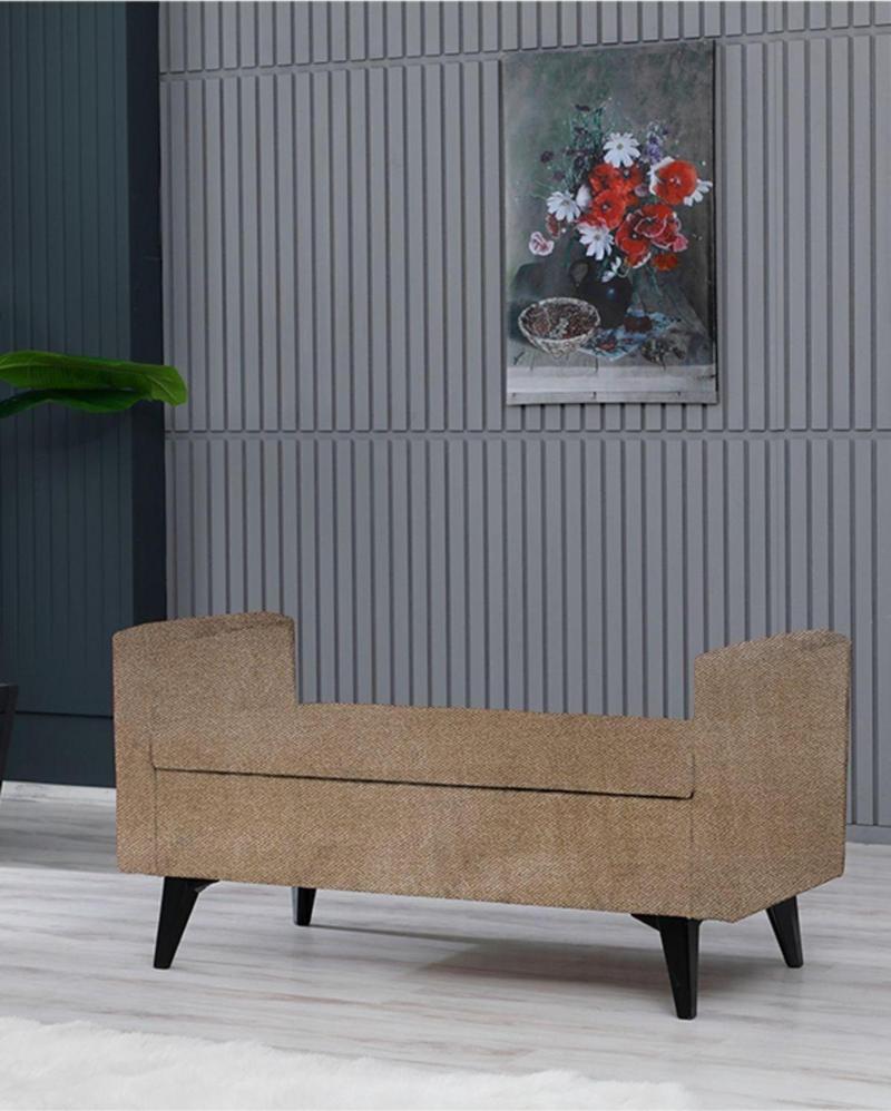 Toffet Bazalı Değiştirilebilir Kollu Süngerli Yüksek Plastik Ayaklı Puf - Bench 58x111 cm