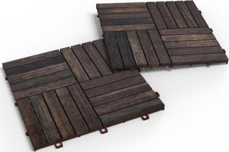 Interbuild Masif Akasya - Ahşap Karo Zemin Kaplaması 30x30Cm (10 Adet Karo = 0 - 9 M2) - Espresso