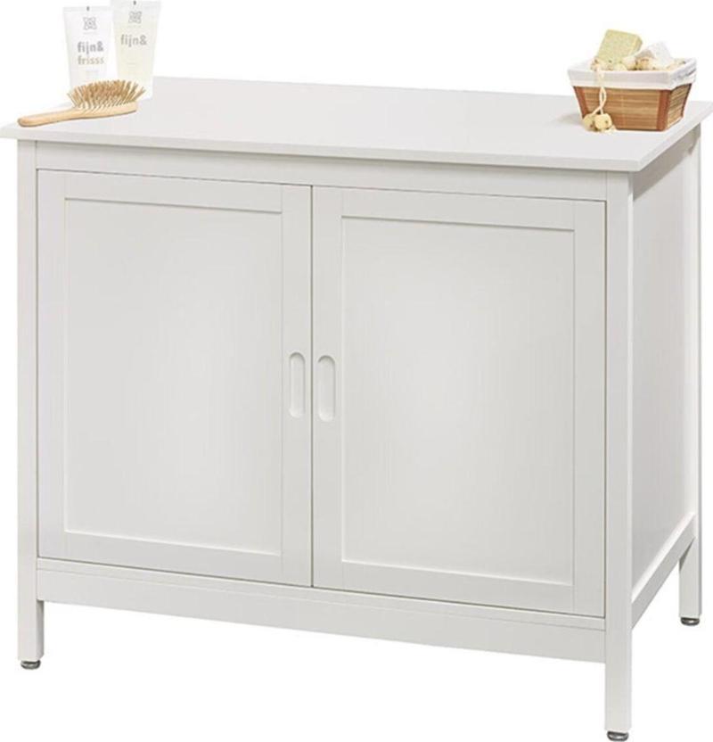 Interbuild Masif Akasya Ve Mdf Den Mamul - 2 Kapaklı Organizatör Çok Amaçlı Dolap 89x51x77 - 5 Cm Beyaz