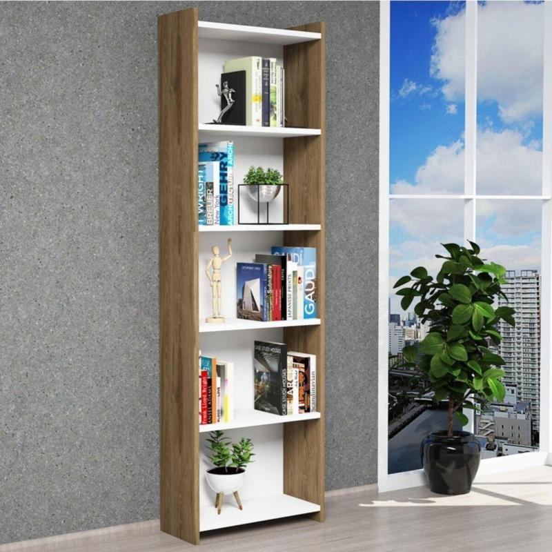 Dekoratif Ofis Çocuk Çalışma Odası 5 Raflı Kitaplık Dosya Kitap Rafı