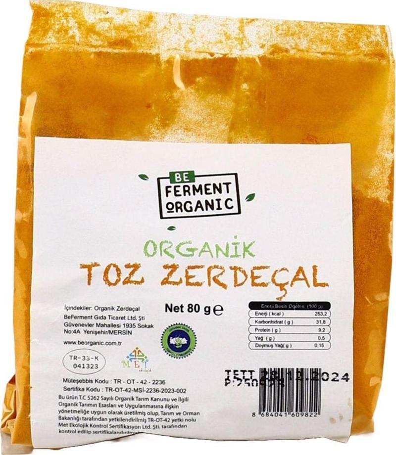 Organik Toz Zerdeçal 80 Gr