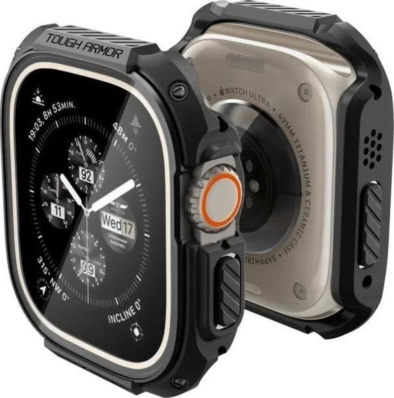 Tough Armor Tam Kapsama Apple Watch Cam Ekran Koruyucu Black