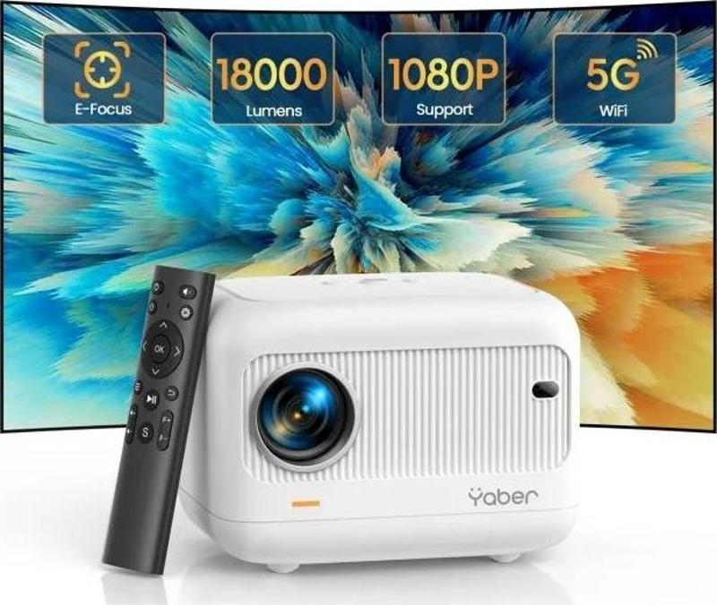 18000 Lümen 1080P Dış Mekan Projektörü Beyaz