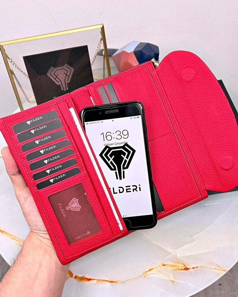 Hakiki Deri Kadın Cüzdan Telefon Bölmeli 2049