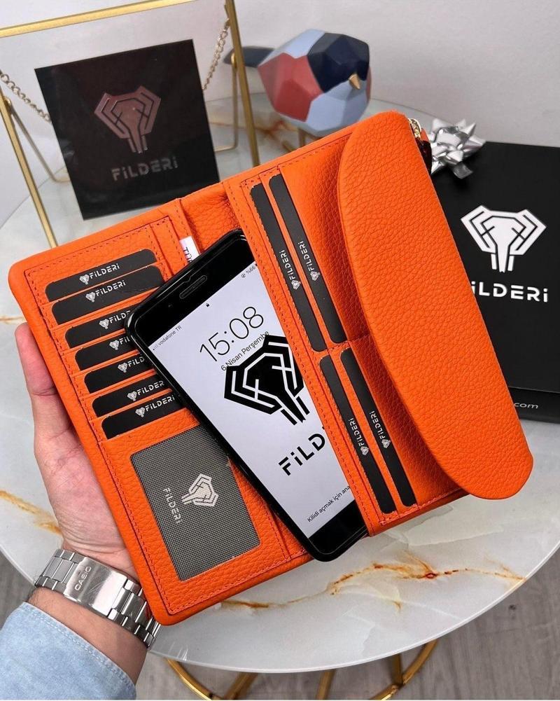 Hakiki Deri Kadın Cüzdan Telefon Bölmeli 2049