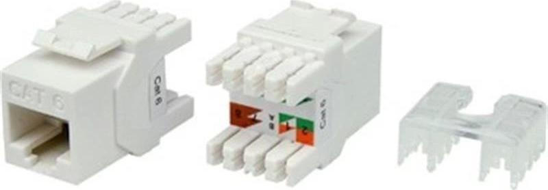 Uranıum Kj-uc6-18044 Cat6 Utp 180 Derece Keystone Jack Beyaz Renk