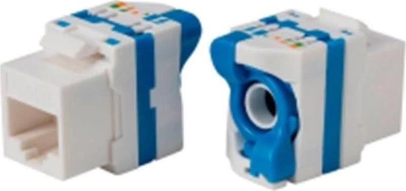 Uranıum Kj-uc6-18056db Cat6 Utp 180 Derece Çevirmeli Keystone Jack Mavi Renk
