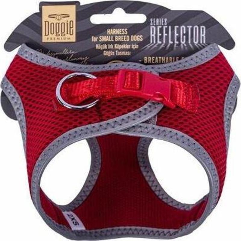 Havalı Dokuma Reflektör Küçük Irk Köpek Göğüs Tasması Xxsmall Kırmızı 26-30 Cm - Petshopundan