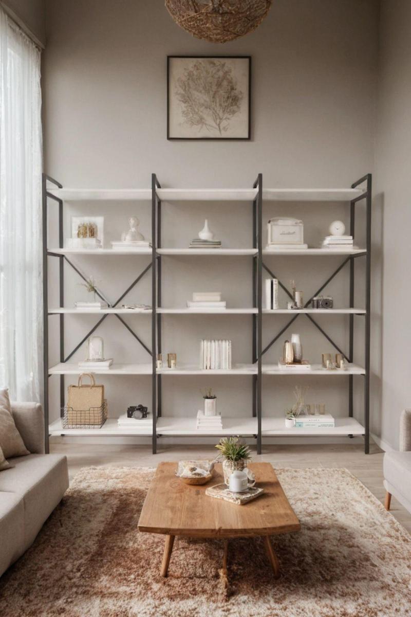 Nilamu Beyaz 200 Cm Kitaplık, Açık Raf, Organizer, Ofis, Ev, 5 Raflı Kitaplık 200*170*34 Cm