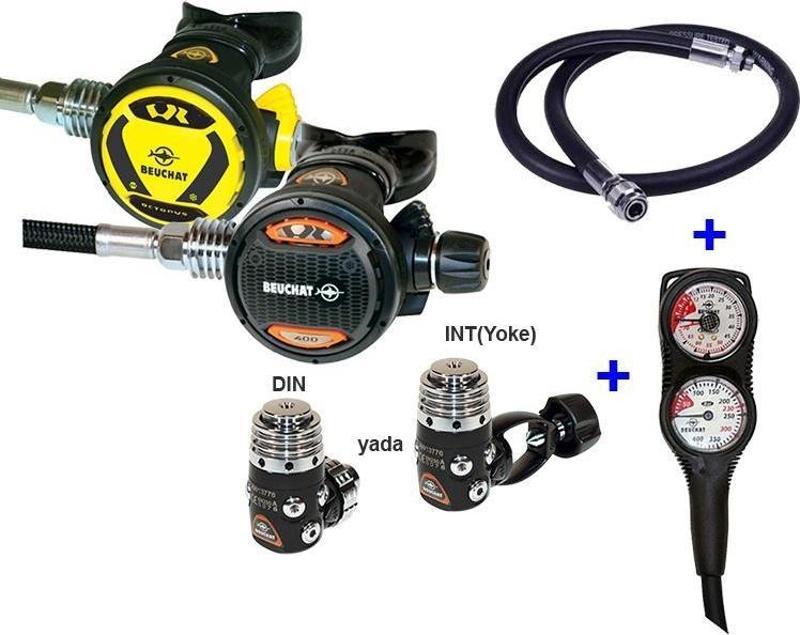 Regülatör Set ELITE VR400 INT, Ahtapot, Konsol, BC Hortumu ve Çanta dahil