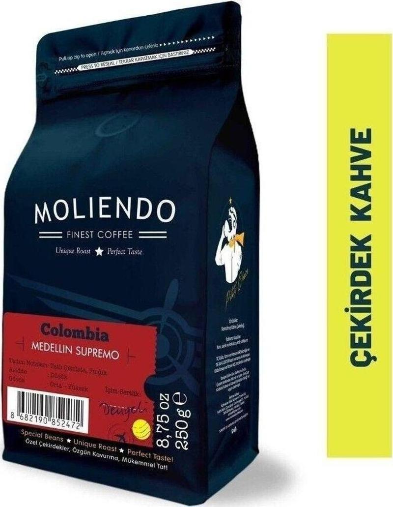 Colombia Medellin Supremo Yöresel Kahve (Çekirdek Kahve) 250 g