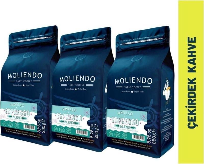 Ravello Espresso Blend Kahve Avantaj Paketi (Çekirdek Kahve) 3*250 g
