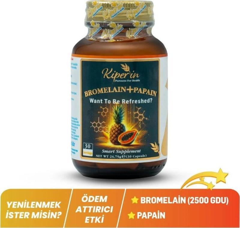 KİPERİN BROMELAIN PAPAIN 30 KAPSÜL