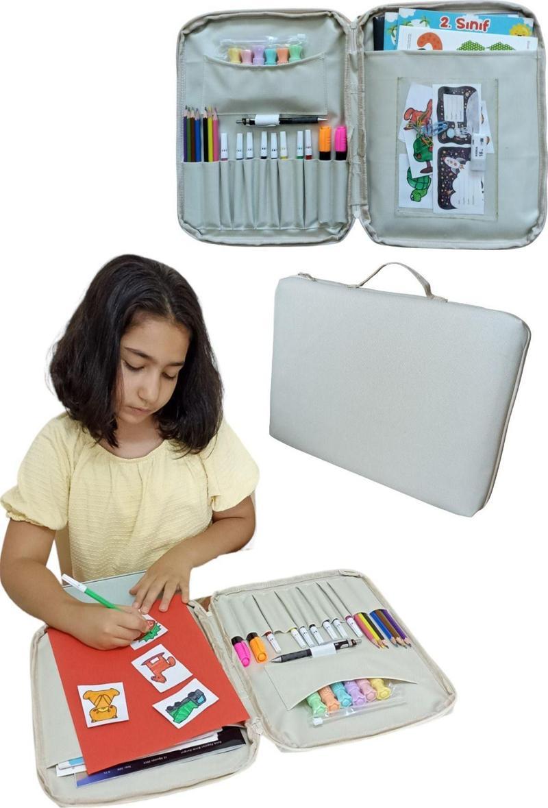 Boyama Defter Malzemeleri Çantası Çok Amaçlı Unisex Kırtasiye Malzemleri Çantası