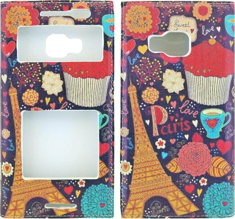 Htc One M9 Uyumlu Pencereli Kapaklı Kılıf - Desenli/Resimli