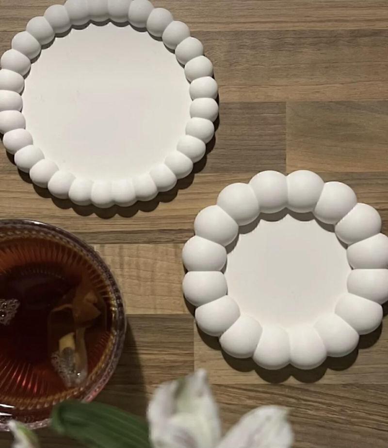 Kums Desıgn Dekoratif 2’Li Bubble Tabak Set - Takı Tabağı - Organizer