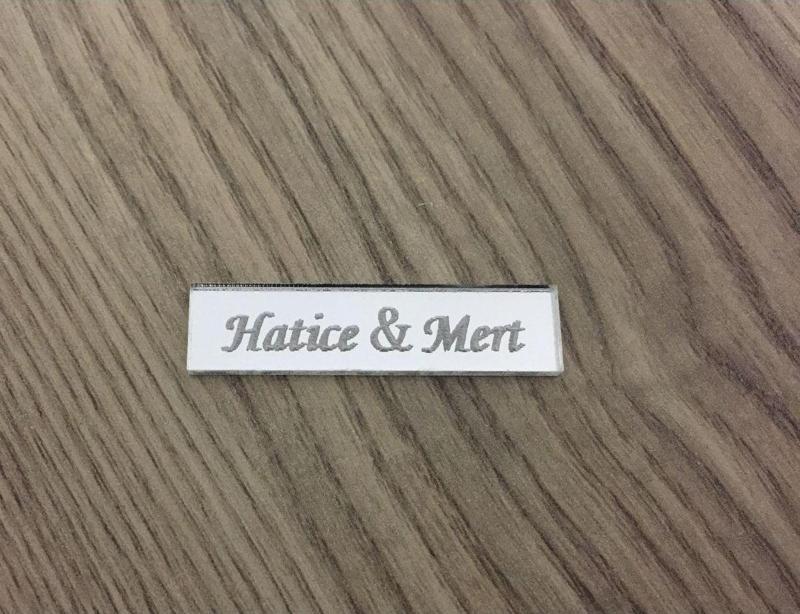25 Adet 4X1 Cm Ebatlı Pleksi Obje