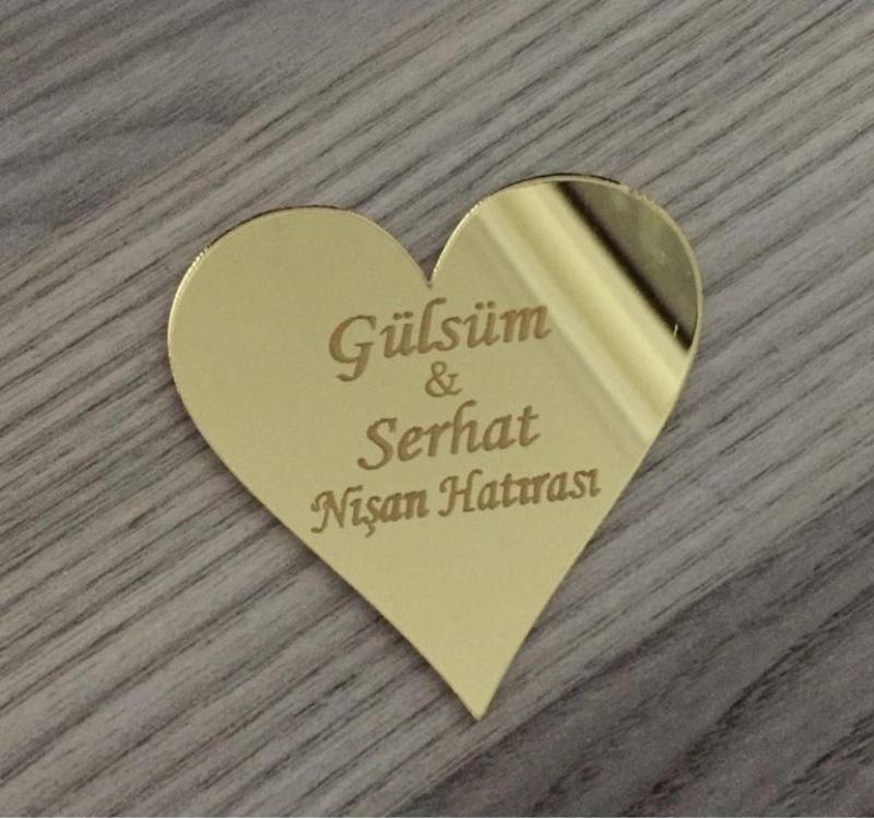25 Adet 6 Cm Pleksi Kalp Süs Ve Mıknatıs Yoktur
